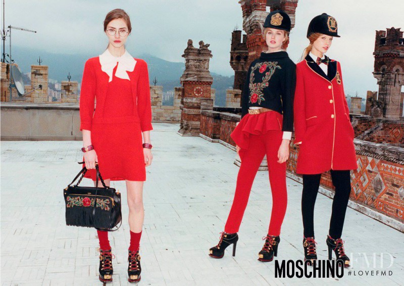 Dauphine McKee featured in  the Moschino advertisement for Autumn/Winter 2013