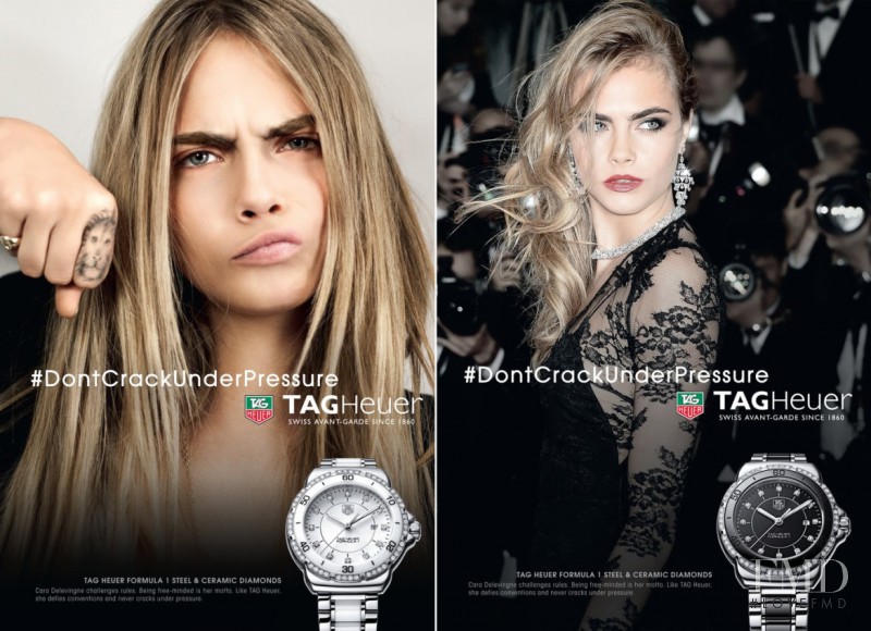 Cara Delevingne featured in  the Tag Heuer advertisement for Spring/Summer 2015