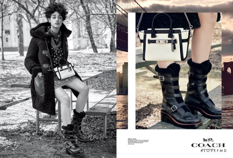 Damaris Goddrie featured in  the Coach advertisement for Autumn/Winter 2015