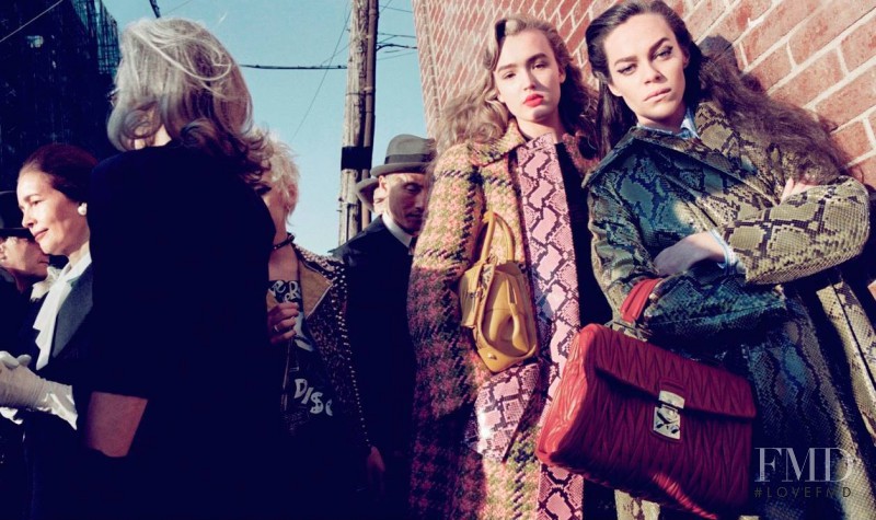 Juliette Branker featured in  the Miu Miu advertisement for Autumn/Winter 2015