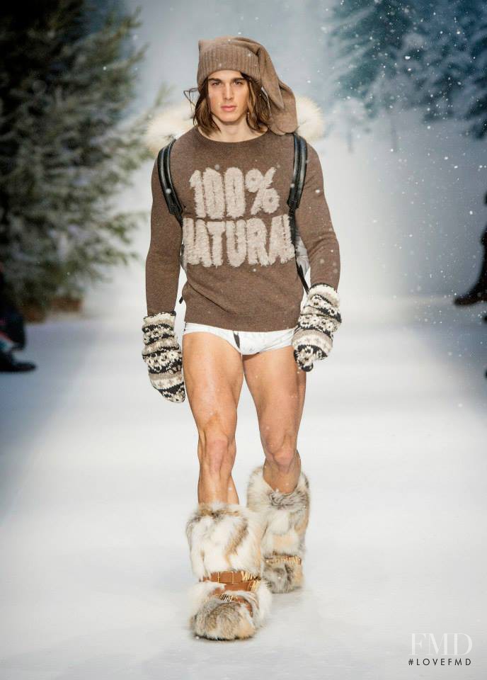 Pietro Boselli featured in  the Moschino fashion show for Autumn/Winter 2015