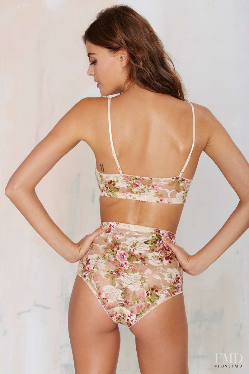 Laís Oliveira Navarro featured in  the Nasty Gal Lingerie catalogue for Spring/Summer 2015