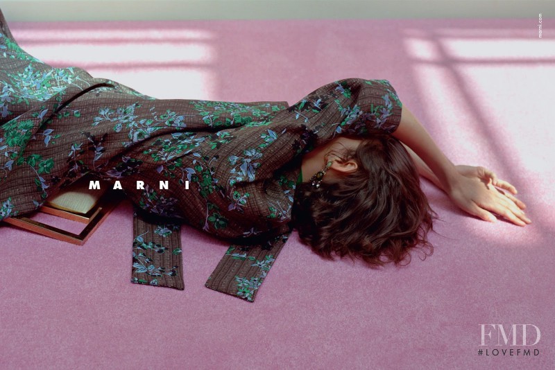 Marte Mei van Haaster featured in  the Marni advertisement for Autumn/Winter 2015