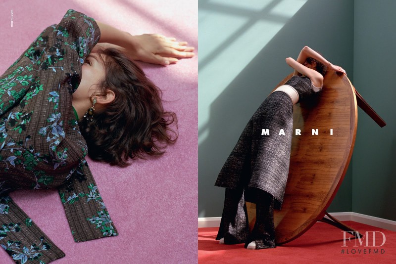 Marte Mei van Haaster featured in  the Marni advertisement for Autumn/Winter 2015