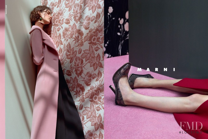 Marte Mei van Haaster featured in  the Marni advertisement for Autumn/Winter 2015