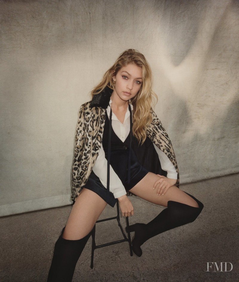 Gigi Hadid featured in  the Topshop advertisement for Autumn/Winter 2015