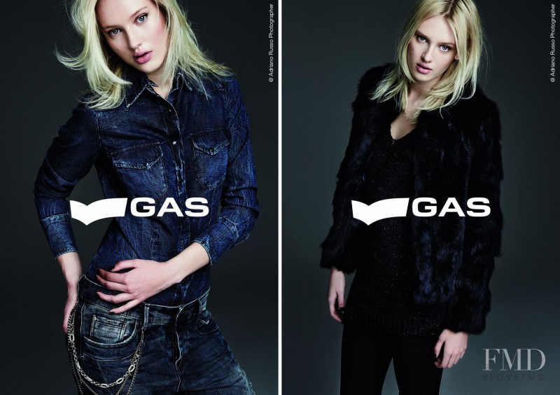 Lisa Alverman featured in  the GAS Jeans advertisement for Autumn/Winter 2015