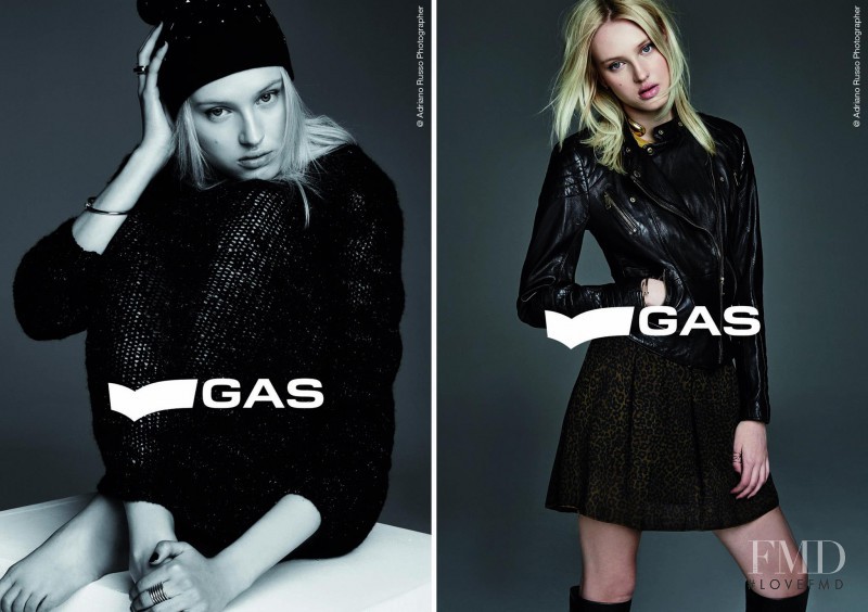 Lisa Alverman featured in  the GAS Jeans advertisement for Autumn/Winter 2015