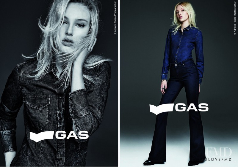 Lisa Alverman featured in  the GAS Jeans advertisement for Autumn/Winter 2015