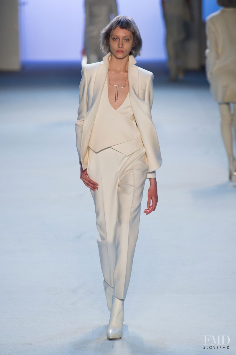 Lia Pavlova featured in  the Akris fashion show for Autumn/Winter 2015