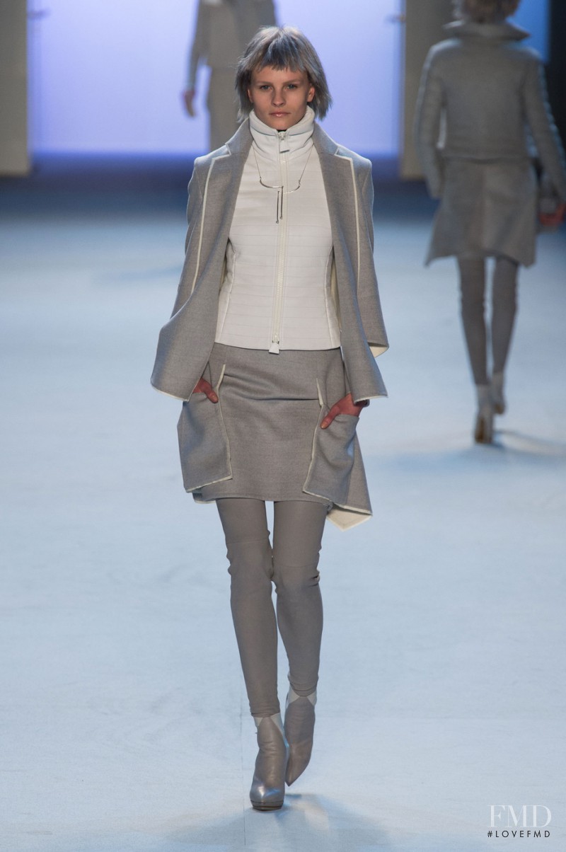 Kristina Petrosiute featured in  the Akris fashion show for Autumn/Winter 2015