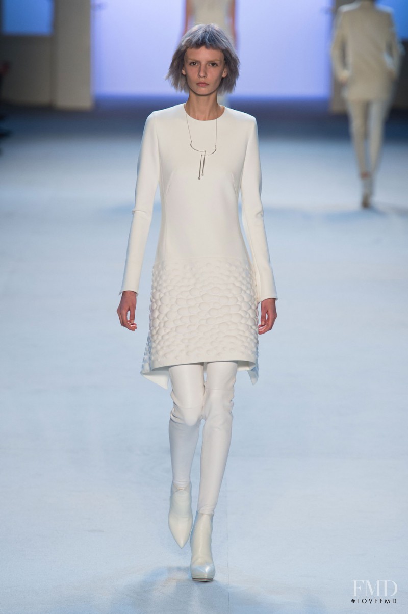 Yulia Ermakova featured in  the Akris fashion show for Autumn/Winter 2015