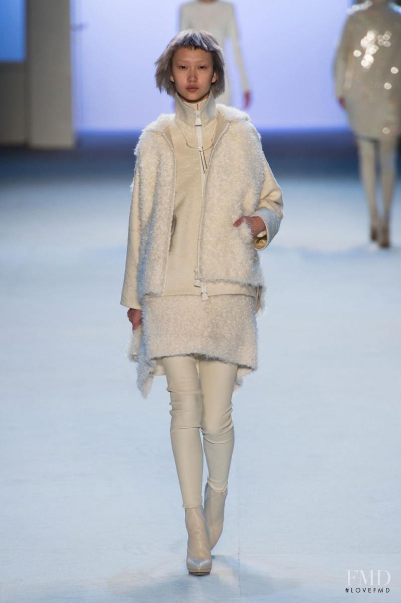 Jiaye Wu featured in  the Akris fashion show for Autumn/Winter 2015