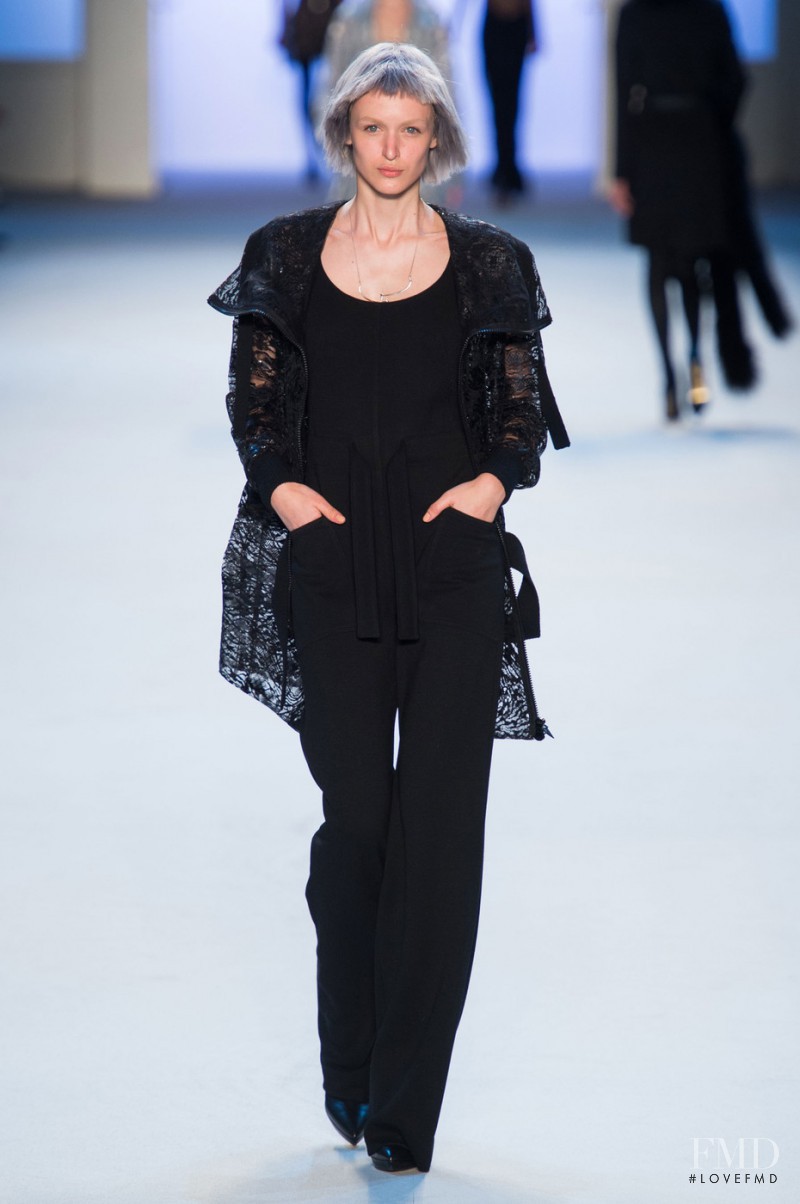 Stasha Yatchuk featured in  the Akris fashion show for Autumn/Winter 2015