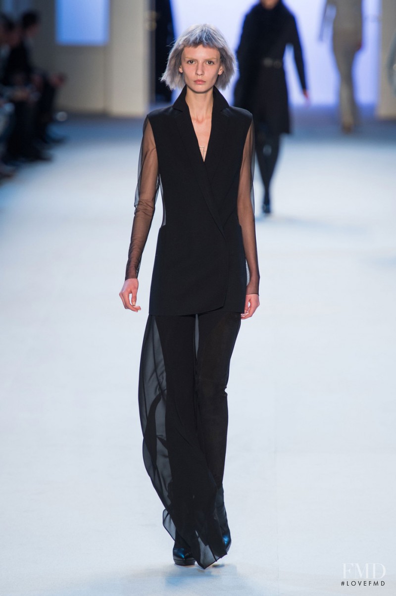 Yulia Ermakova featured in  the Akris fashion show for Autumn/Winter 2015