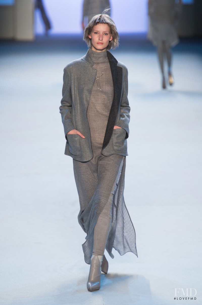 Namara Van Kleeff featured in  the Akris fashion show for Autumn/Winter 2015