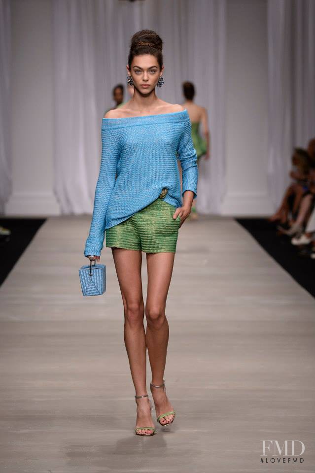 Zhenya Katava featured in  the Ermanno Scervino fashion show for Spring/Summer 2015