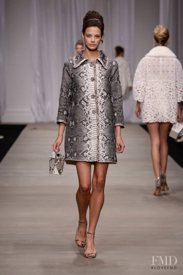 Anja Leuenberger featured in  the Ermanno Scervino fashion show for Spring/Summer 2015