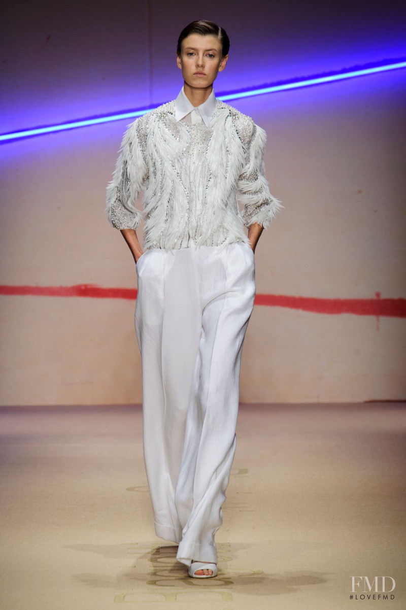 Alyosha Kovalyova featured in  the Laura Biagiotti fashion show for Spring/Summer 2015