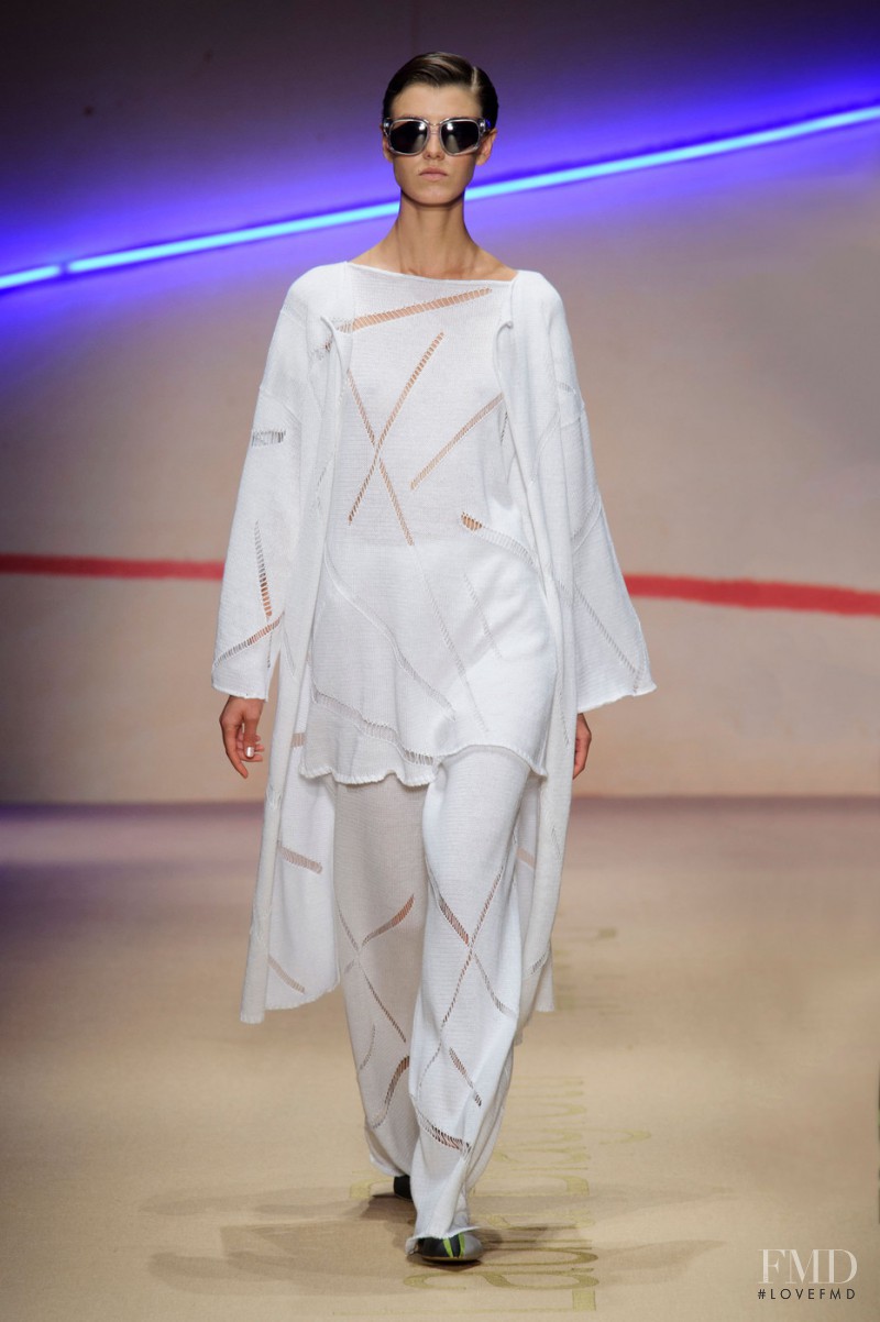 Alyosha Kovalyova featured in  the Laura Biagiotti fashion show for Spring/Summer 2015