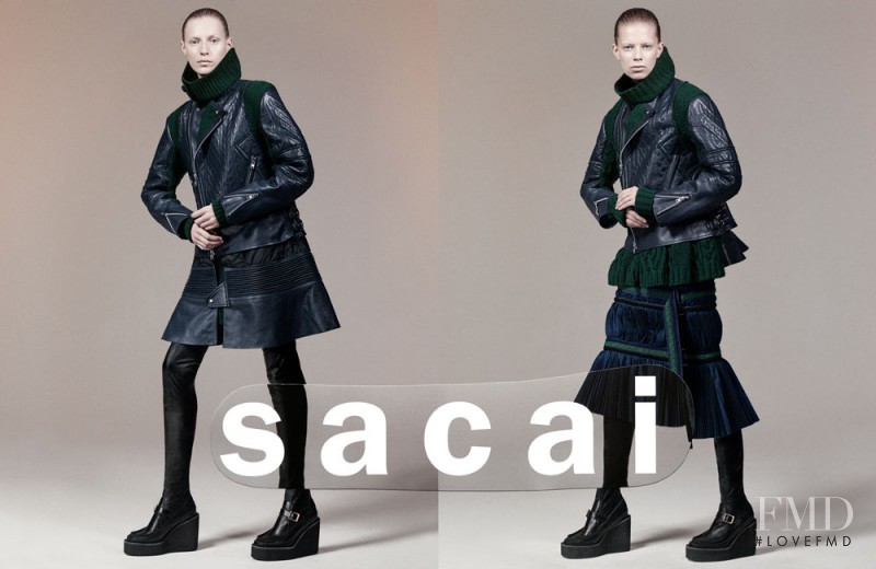 Lexi Boling featured in  the Sacai advertisement for Autumn/Winter 2015