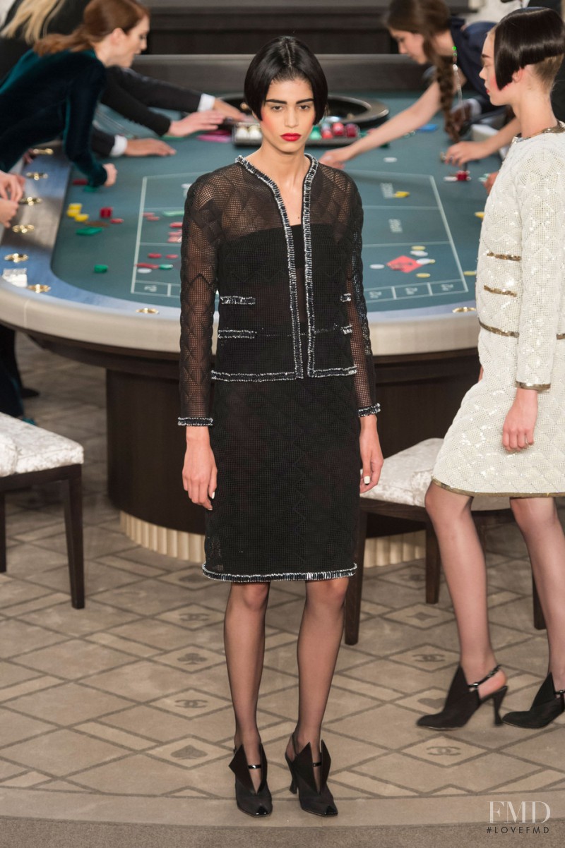 Mica Arganaraz featured in  the Chanel Haute Couture fashion show for Autumn/Winter 2015