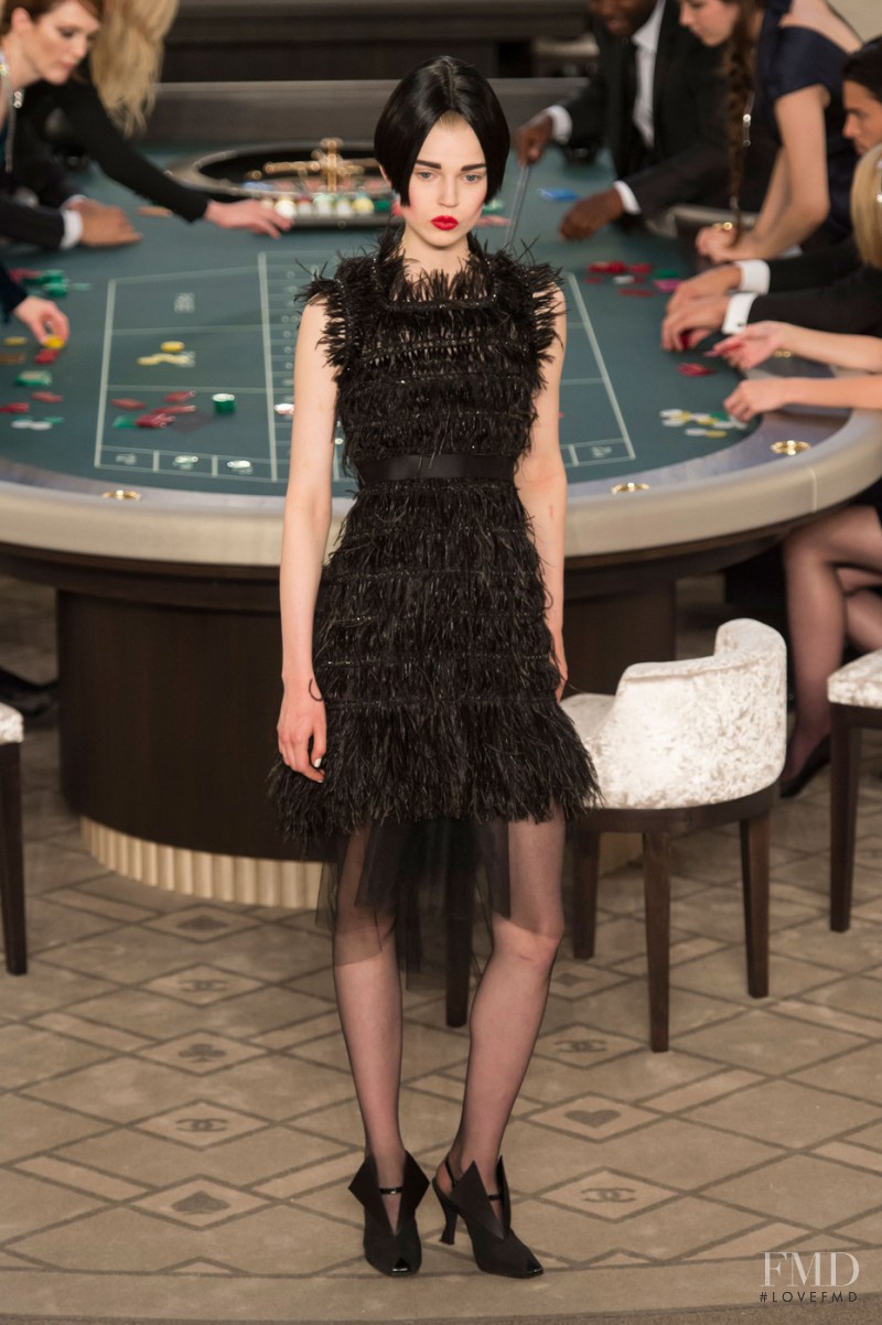 Ola Rudnicka featured in  the Chanel Haute Couture fashion show for Autumn/Winter 2015