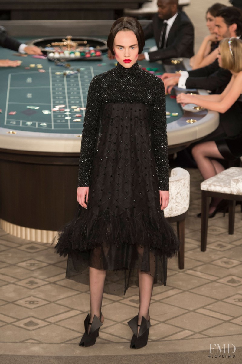 Elisabeth Faber featured in  the Chanel Haute Couture fashion show for Autumn/Winter 2015
