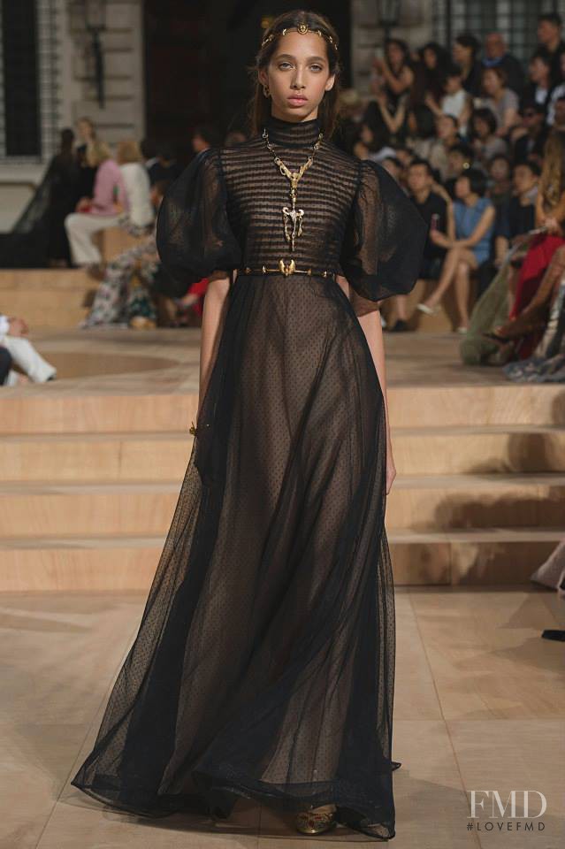 Yasmin Wijnaldum featured in  the Valentino Couture fashion show for Autumn/Winter 2015