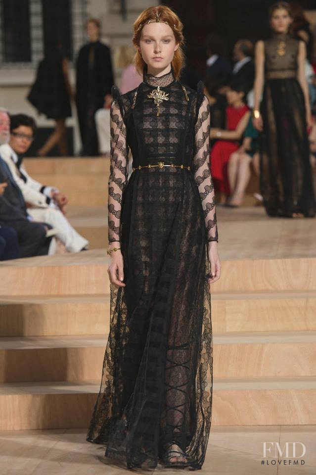Grace Simmons featured in  the Valentino Couture fashion show for Autumn/Winter 2015
