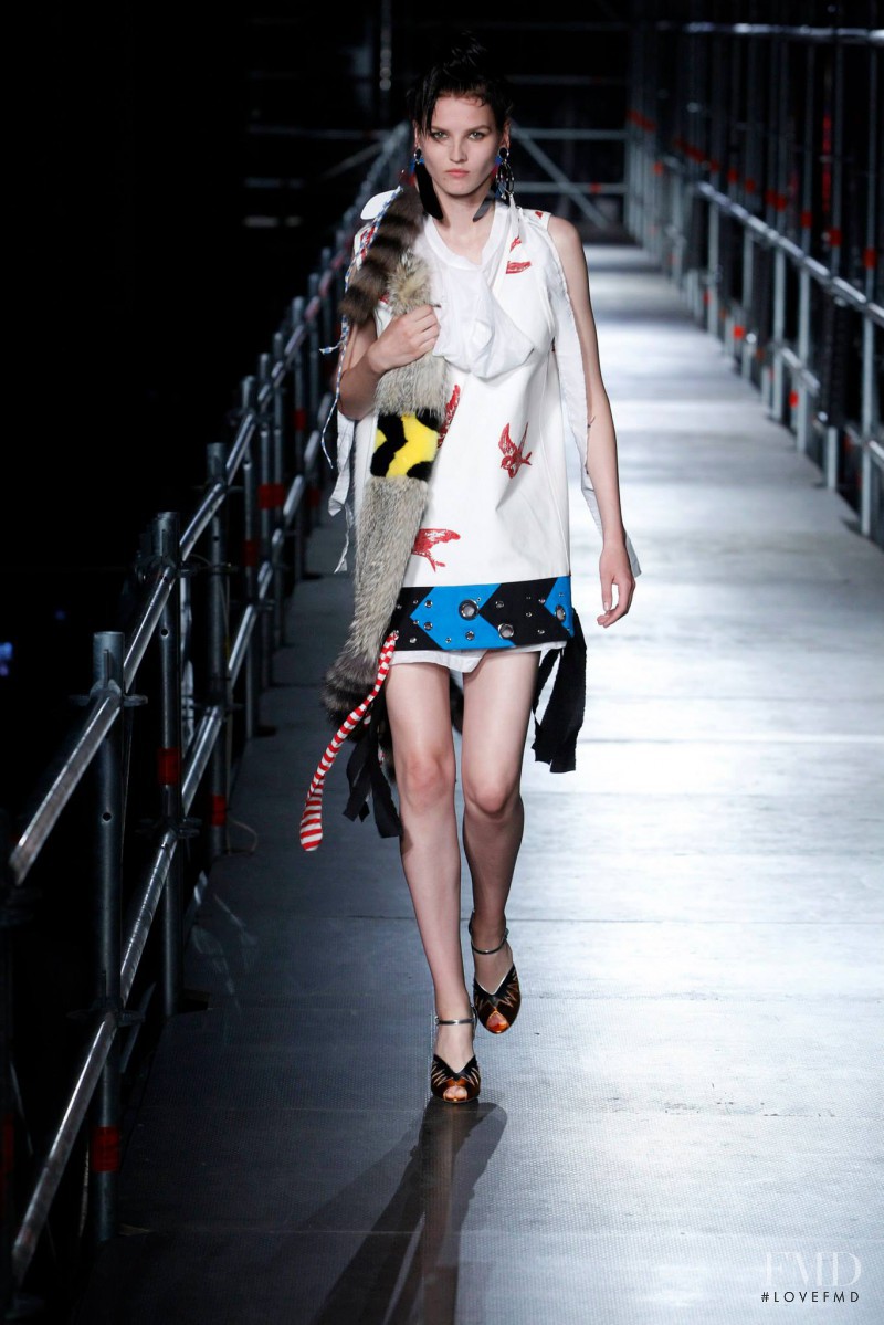 Katlin Aas featured in  the Miu Miu fashion show for Resort 2016