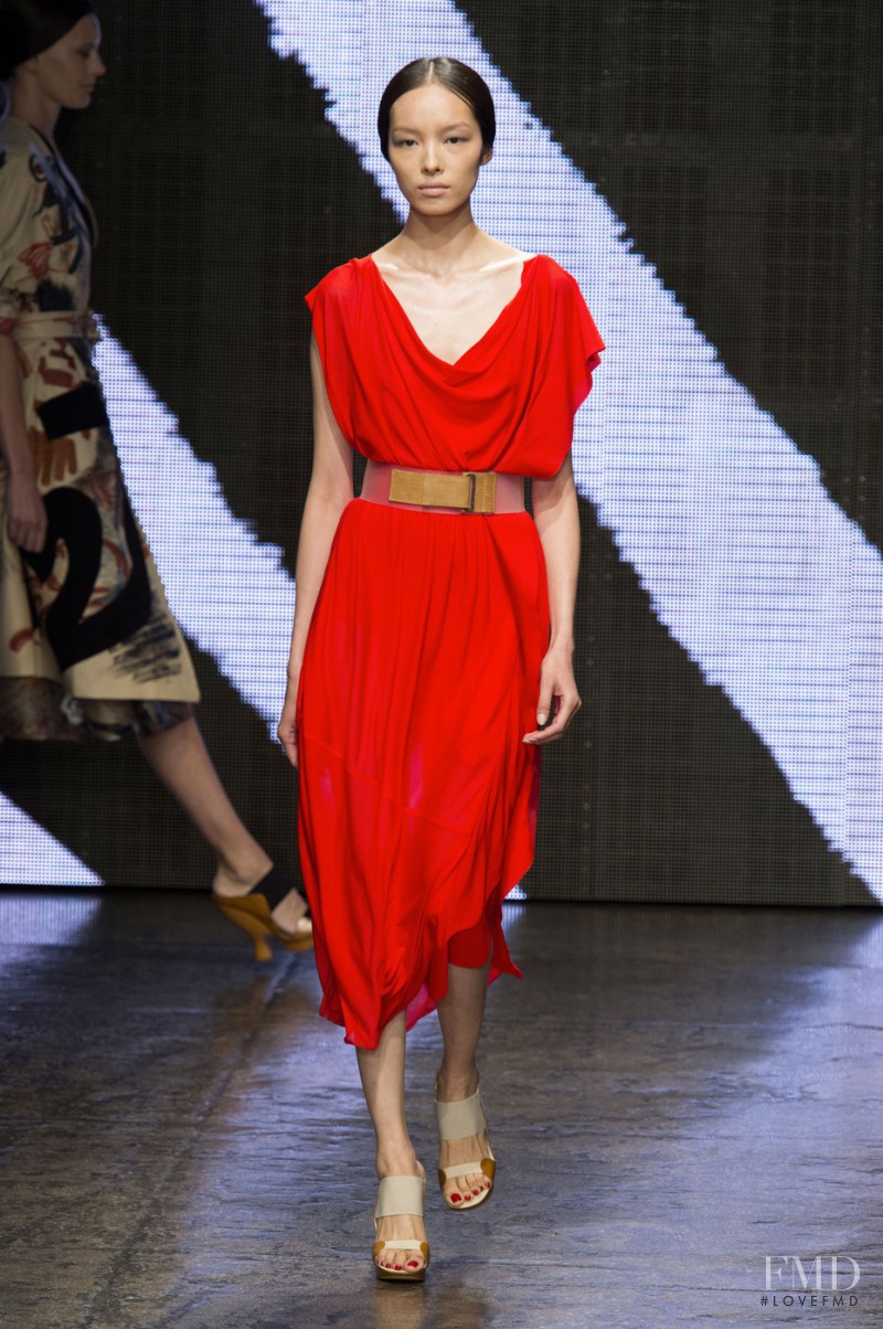 Fei Fei Sun featured in  the Donna Karan New York fashion show for Spring/Summer 2015