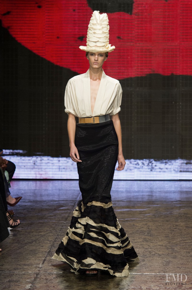 Daria Strokous featured in  the Donna Karan New York fashion show for Spring/Summer 2015