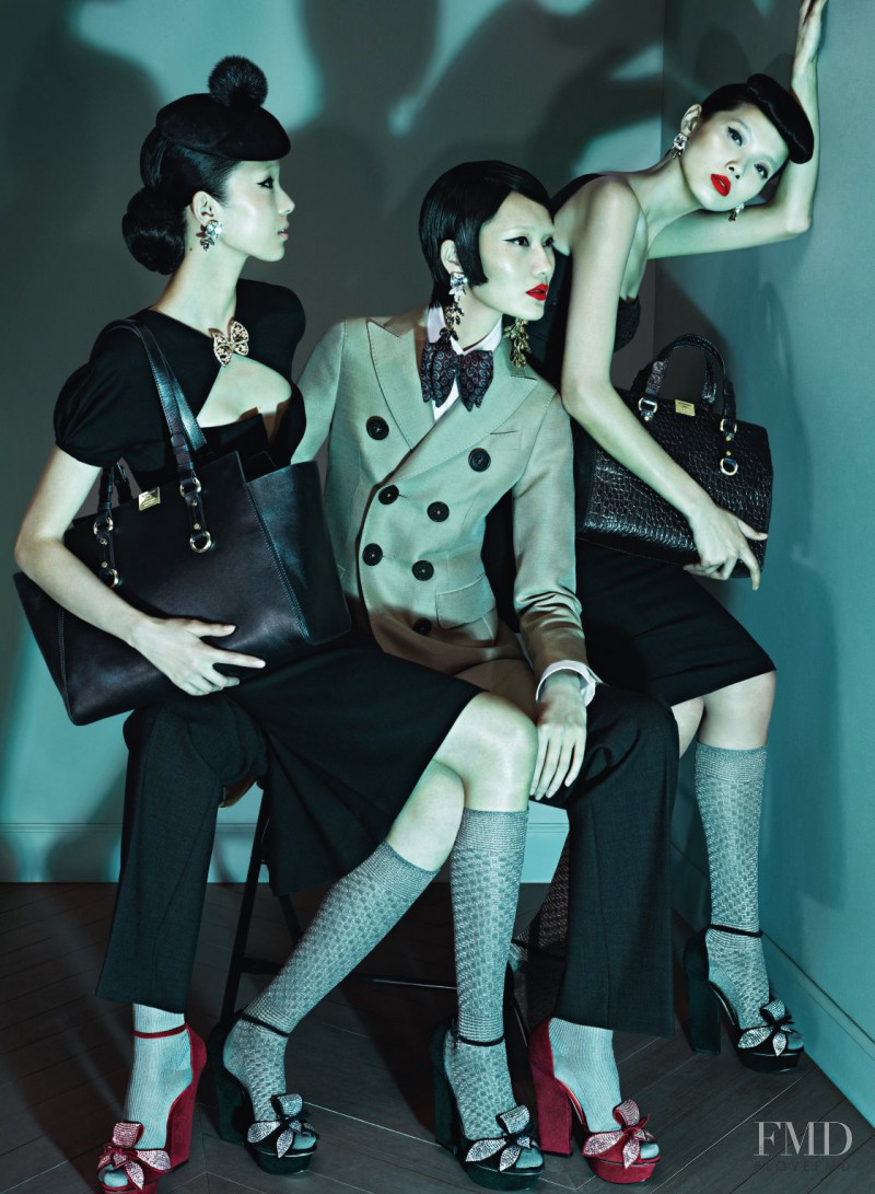 Jia Jing featured in  the DSquared2 advertisement for Autumn/Winter 2013