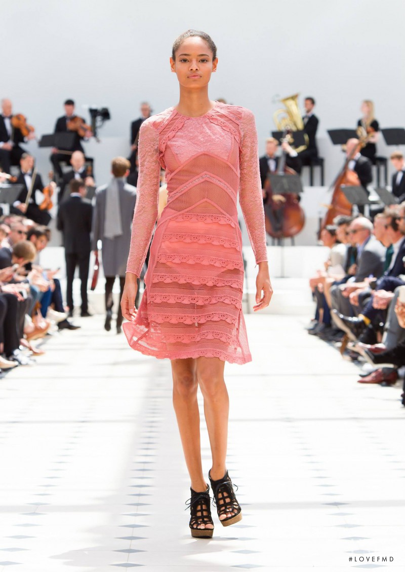 Malaika Firth featured in  the Burberry Prorsum fashion show for Spring/Summer 2016