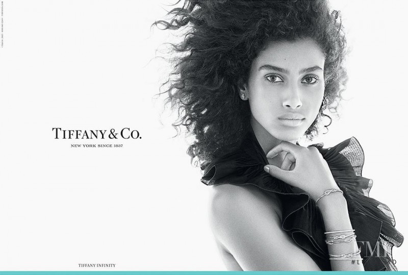 Imaan Hammam featured in  the Tiffany & Co. advertisement for Autumn/Winter 2015