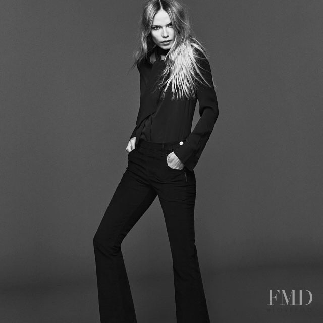 Natasha Poly featured in  the Frame Denim advertisement for Autumn/Winter 2015