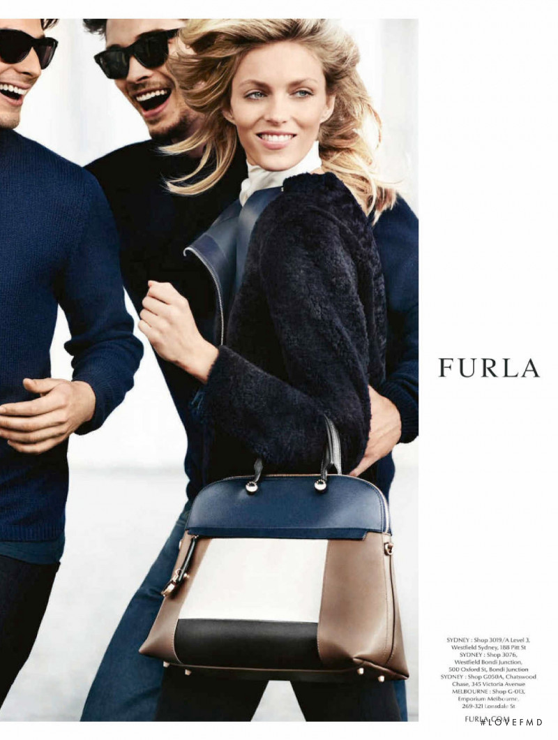Anja Rubik featured in  the Furla advertisement for Autumn/Winter 2015