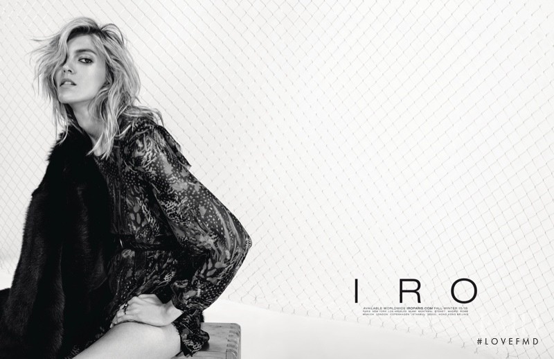 Anja Rubik featured in  the IRO Paris advertisement for Autumn/Winter 2015