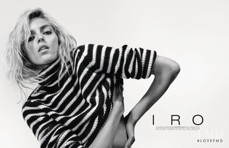Anja Rubik featured in  the IRO Paris advertisement for Autumn/Winter 2015