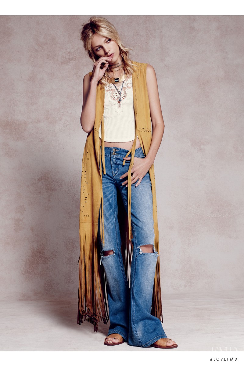 Anja Rubik featured in  the Free People catalogue for Spring 2015