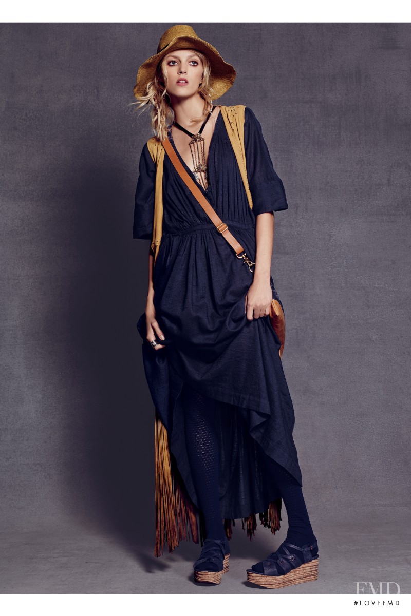 Anja Rubik featured in  the Free People catalogue for Spring 2015