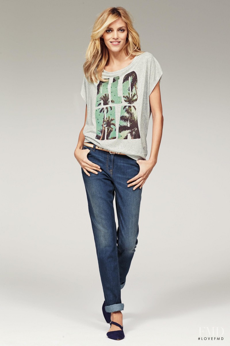 Anja Rubik featured in  the Next Jeans catalogue for Spring/Summer 2014