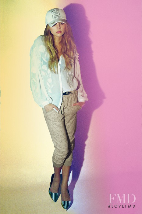 Rachel Hilbert featured in  the Snidel lookbook for Spring/Summer 2013