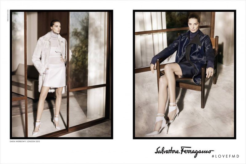 Daria Werbowy featured in  the Salvatore Ferragamo advertisement for Autumn/Winter 2013