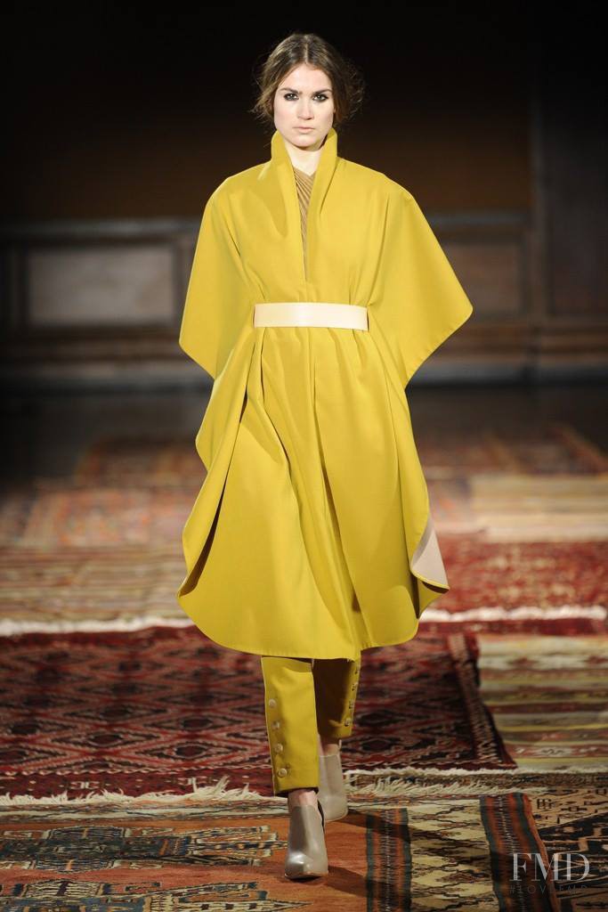 Andrea Jorgensen featured in  the Tia Cibani fashion show for Autumn/Winter 2014