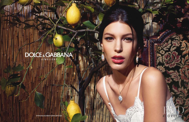 Kate King featured in  the Dolce & Gabbana Jewellery advertisement for Autumn/Winter 2013