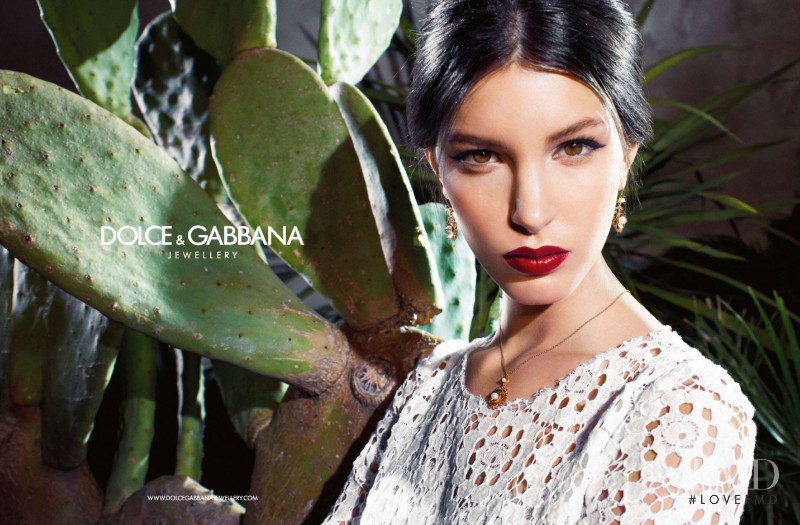 Kate King featured in  the Dolce & Gabbana Jewellery advertisement for Autumn/Winter 2013