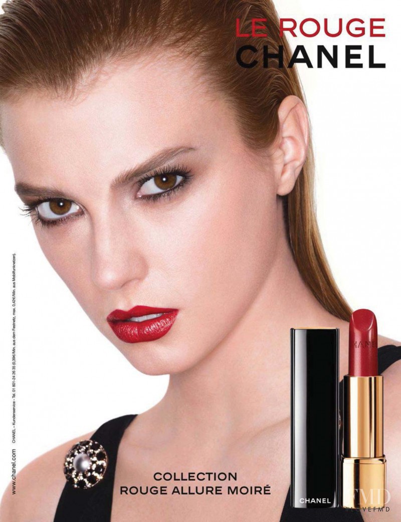 Sigrid Agren featured in  the Chanel Beauty Moiré Le Rouge advertisement for Autumn/Winter 2013