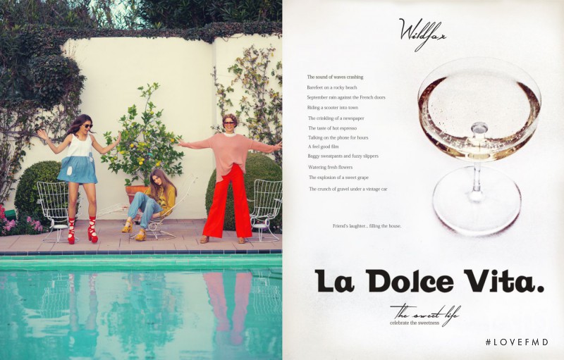 Roosmarijn de Kok featured in  the Wildfox La Dolce Vita lookbook for Fall 2015